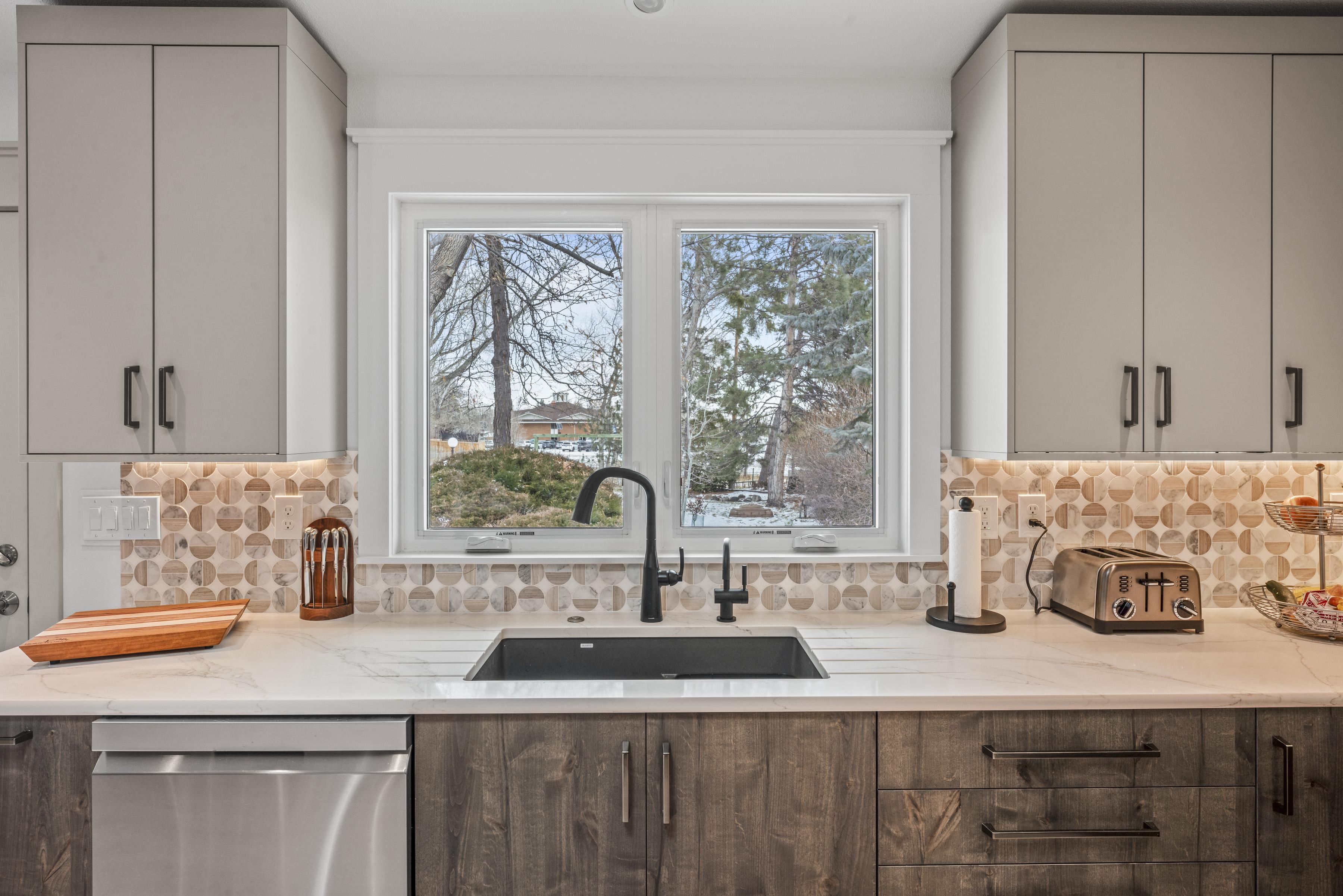 Bluebird Home renovated living area with updated finishes